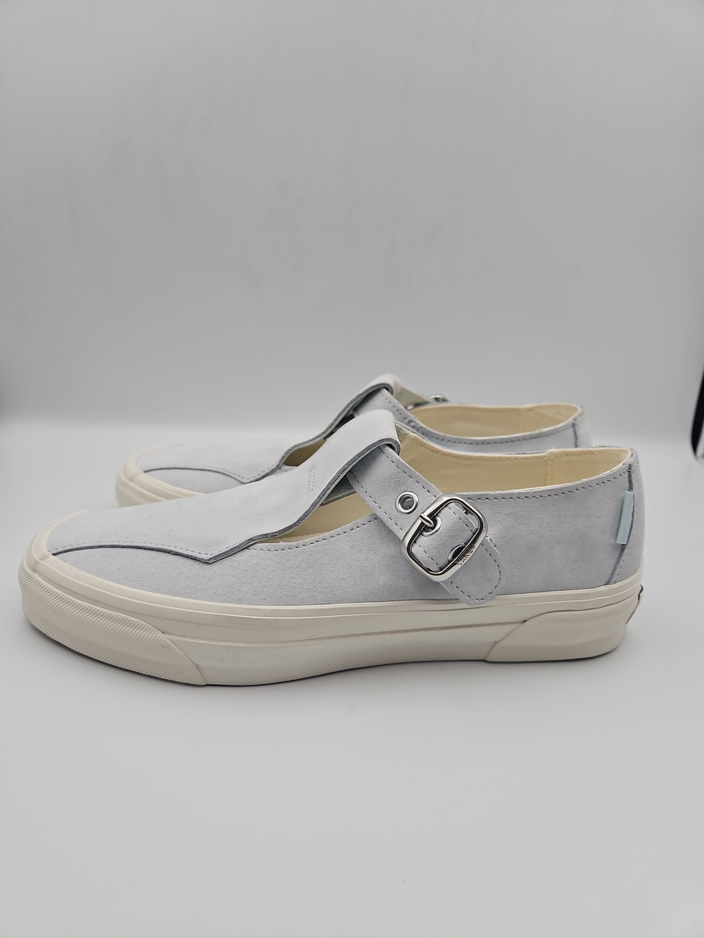 Vans Light Gray Suede Mary Jane-Style Slip-On with Buckle